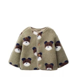 Zara Cozy Bear Pattern Kids Jacket! NWOT 9-12m